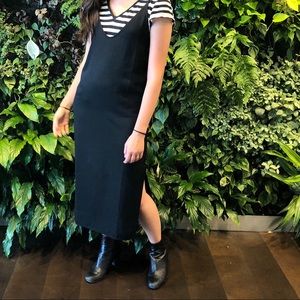 Everlane GoWeave long slip dress black